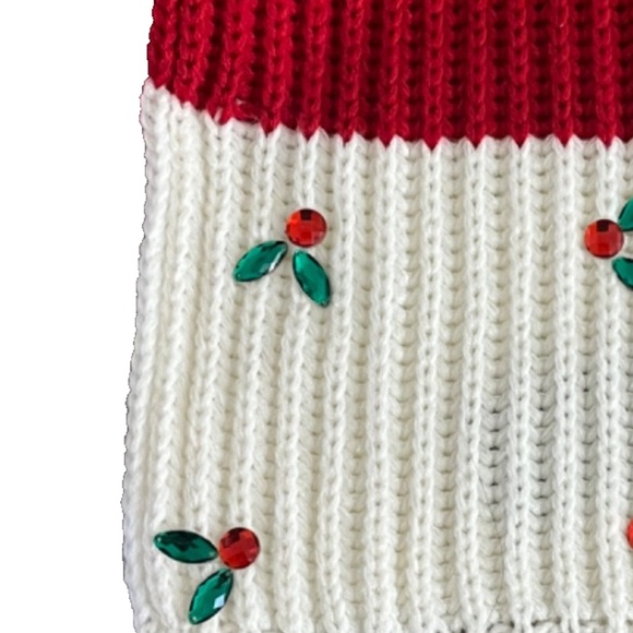 (NWT) Charter Club Women's Embellished Holly Leaves Festive Muffler Scarf OS - Picture 7 of 8